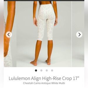 Lululemon Align High-Rise Crop 17" Leggings Cheetah Camo 12